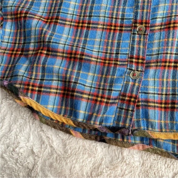 Urban Outfitters Women’s Oversized BDG Karl Cropped Plaid Flannel Shirt Top XS - Picture 10 of 16